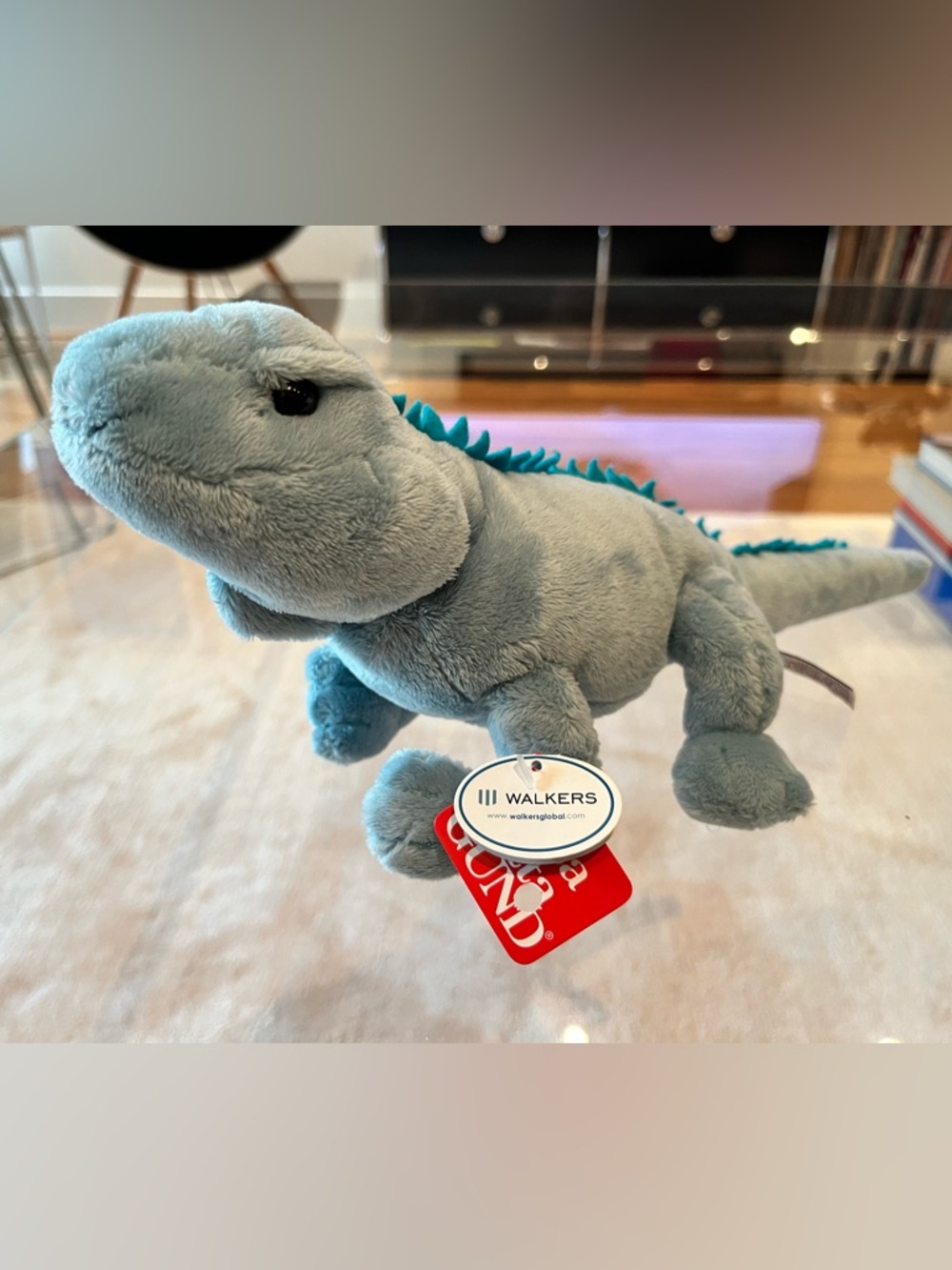Rare Retired Gund Walkers 12" Blue Iguana